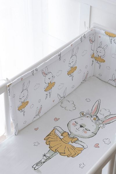 Tuğba Kuğu Baby Bedside Protector and Printed Sheet Sleeping Set - Iconic Series - Rabbit's Dream