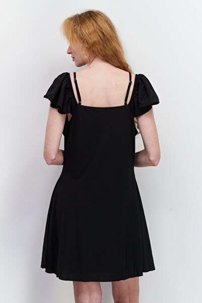 NA-KD Women Plain Mini Casual Dress, Black