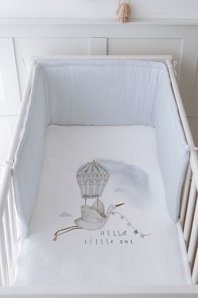 Tuğba Kuğu Baby Bedside Protector and Printed Sheet Sleeping Set - Royal Series - Hello Little One