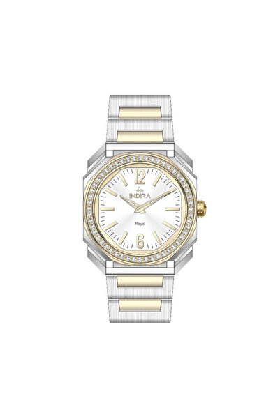 İndira ساعة يد انيقه مزينة بفصوص الزركون وتصميم متفرد للنساء