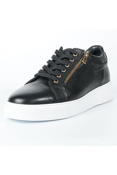 TETRİ Lincoln Model Genuine Leather Men's Black Sneakers