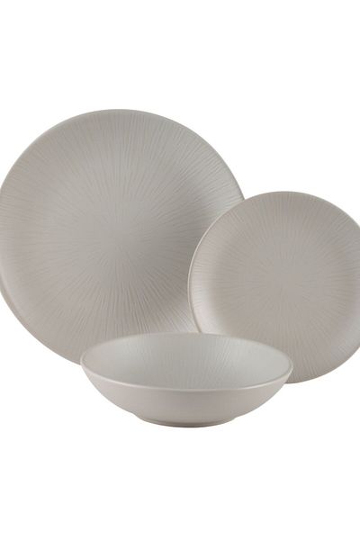 Bien Servi 18-Piece Contemporary Design Stoneware Dinner Set