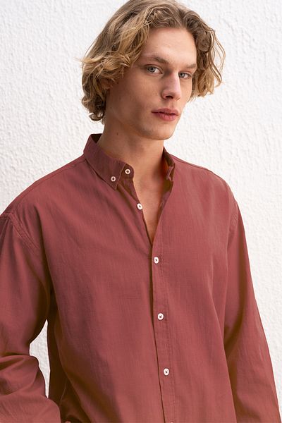 GIESTO ΠΟΥΚΑΜΙΣΟ OVERSIZED DRAPE ΕΛΑΦΡΥ ΛΙΝΟ