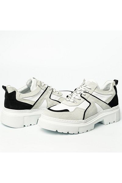 TETRİ Grayton Model Men's - Genuine Leather, Thick Sole White Casual Shoes