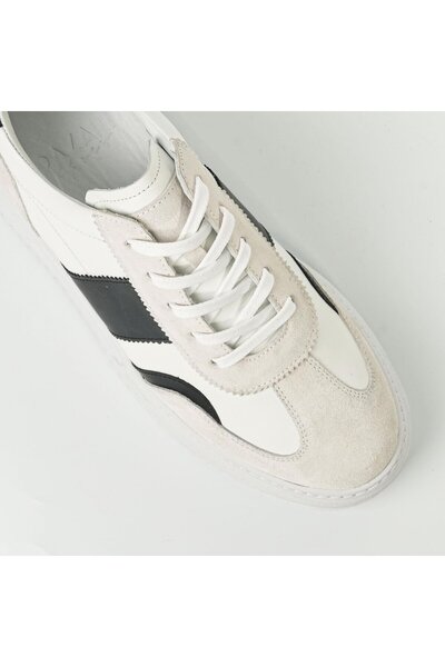 TETRİ Missouri Model Hakiki Deri El Yapımı Erkek Beyaz Sneaker