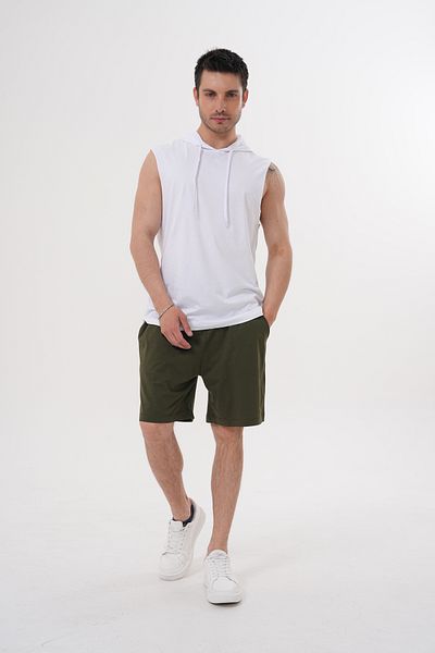 ACTIVE MODA -Men's Smoke Color Sports Athlete- Shorts Suit 2-Piece Cotton Fabric Large Size