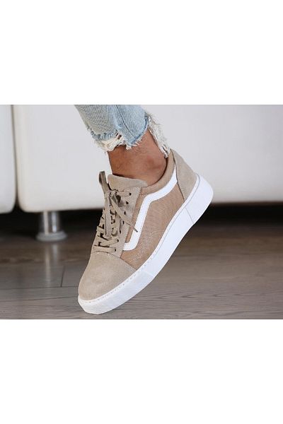 TETRİ Osage Model Genuine Leather Men's Beige Casual Shoes - Men's Daily Beige Leather Shoes