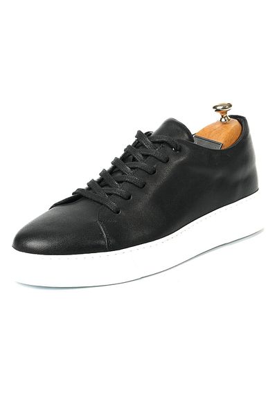 TETRİ Marcellus Model Genuine Leather Men's Black Casual Shoes
