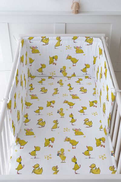 Tuğba Kuğu Baby Bedside Protector and Printed Sheet Sleeping Set - İconic Series - Fun Ducks
