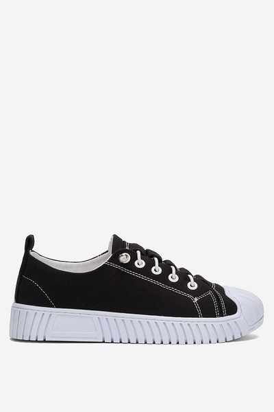 Liger Unisex Easy-To-Wear Rubber Laced Sports Linen Sneaker Shoes Black - White