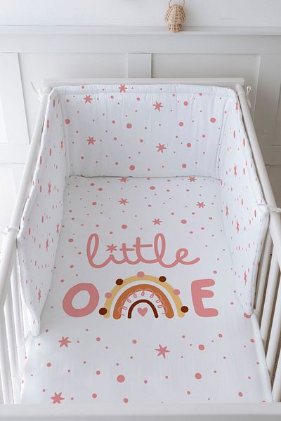 Tuğba Kuğu Baby Bedside Protector and Printed Sheet Sleeping Set - Iconic Series - Little One