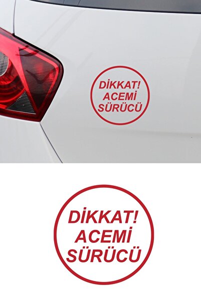 New Jargon Dikkat Acemi Sürücü Araba Sticker 12x12cm