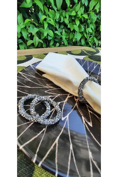 Emtory Home 6 Pieces Silvery Rope Napkin Ring