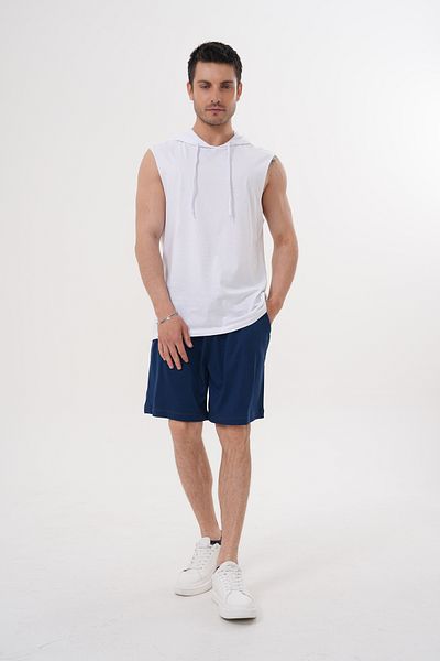 ACTIVE MODA - قميص رياضي مدخن اللون للرجال - طقم شورت مكون من قطعتين من نسيج القطن مقاس كبير