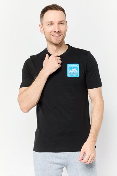adidas Men Sportswear Fi Short Sleeves Outdoor T-shirt, Black