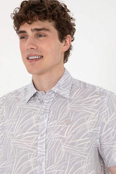U.S. Polo Assn. Men's Light Gray Short Sleeve Shirt 50300434 -Vr001