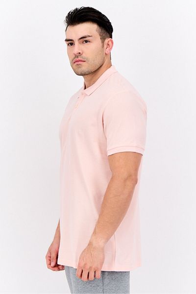 Lee Men Regular Fit Embroidered Logo Short Sves Polo, Light Pink