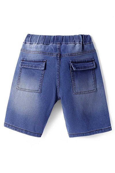 Pine kids شورت باين كيدز منسوج بطول الركبة - أزرق متوسط