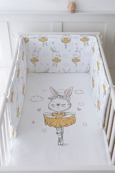 Tuğba Kuğu Baby Bedside Protector and Printed Sheet Sleeping Set - Iconic Series - Rabbit's Dream