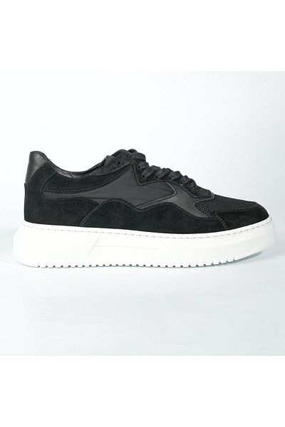 TETRİ Men's Black Sneakers - Guernica Model, Genuine Leather, Handmade