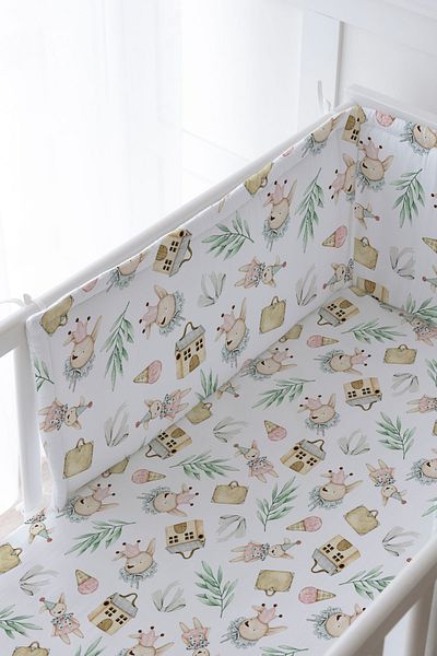 Tuğba Kuğu Baby Bedside Protector and Printed Sheet Sleeping Set - İconic Series - Antique Clown Teddy Bear