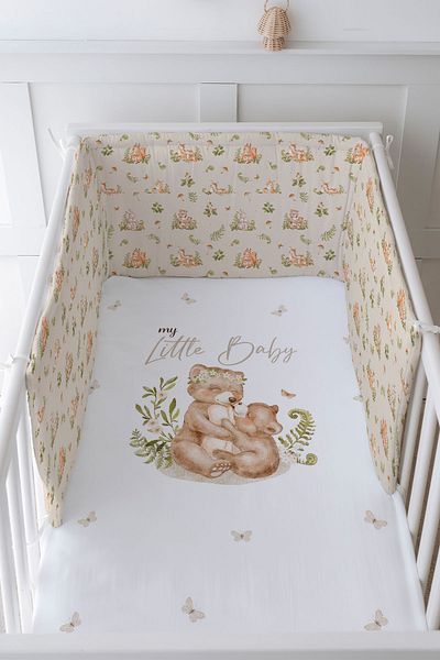 Tuğba Kuğu Baby Sleeping Bed and Sheet Sleeping Set - Mom and Baby Bear Series