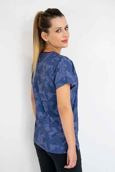 Nur Medikal Giyim Top unisex cu model bleumarin pentru asistentă medic spital bucătar
