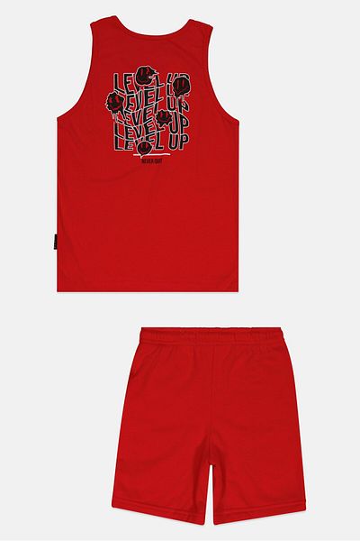 Brooklyn Kids Boy 2 Pieces Tank Top And Shorts Set, Red