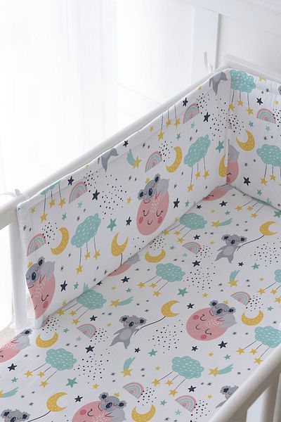 Tuğba Kuğu Baby Bedside Protector and Printed Sheet Sleeping Set - İconic Series - Sleepy Koala