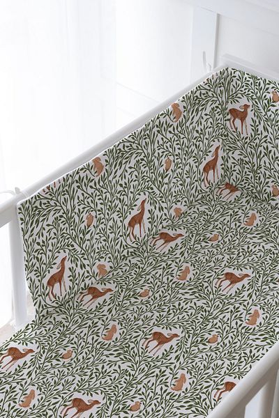 Tuğba Kuğu Baby Bedside Protector and Printed Sheet Sleeping Set - Iconic Series - Forest Animals