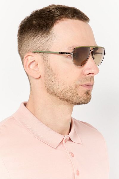 Timberland Men Tb0002806h61 Aviator Sunglass, Olive/brown