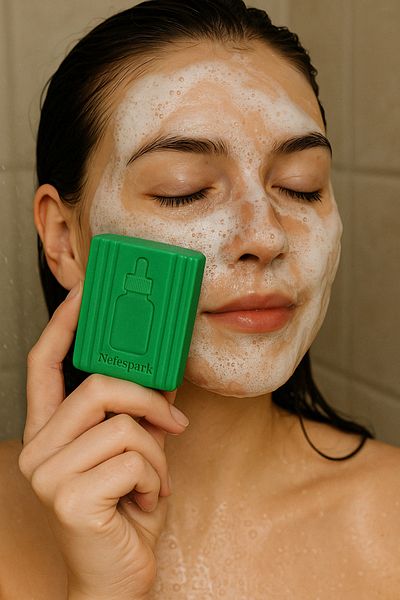 nefes Kanza Anti Acne Serum Effective and Acne Cleansing Bar, Anti Acne Soap
