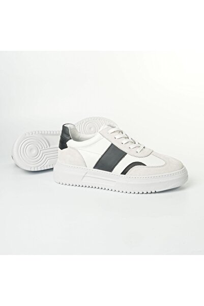 TETRİ Missouri Model Hakiki Deri El Yapımı Erkek Beyaz Sneaker