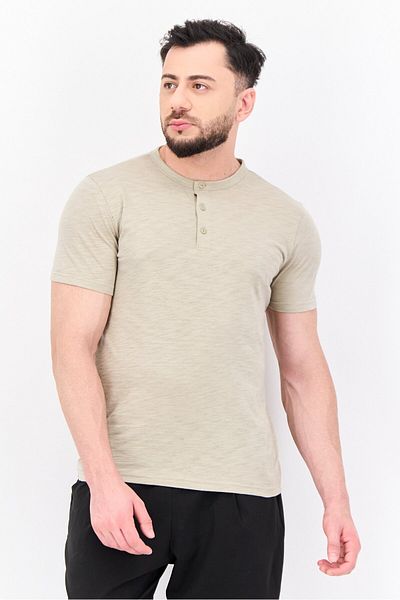 GAP Men Crew Neck Short Sleeves Heather T-shirt, Beige