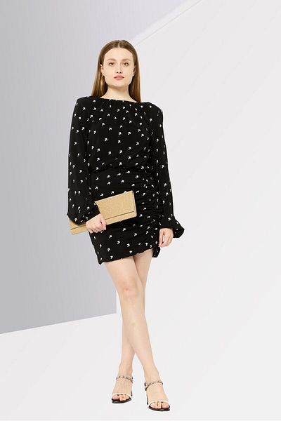 Diesel Women Allover Print Mini Dress, Black