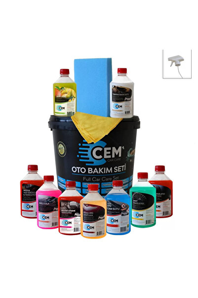 Cem 12 Parça Full Oto Bakım Seti, Araç Temizlik Seti