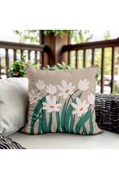 Evmila Husa de perna din catifea cu tema primavara 43x43 Cm Imprimare pe doua fete