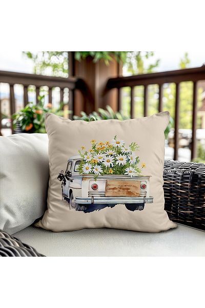 Evmila Husa de perna din catifea cu tema primavara 43x43 Cm Imprimare pe doua fete