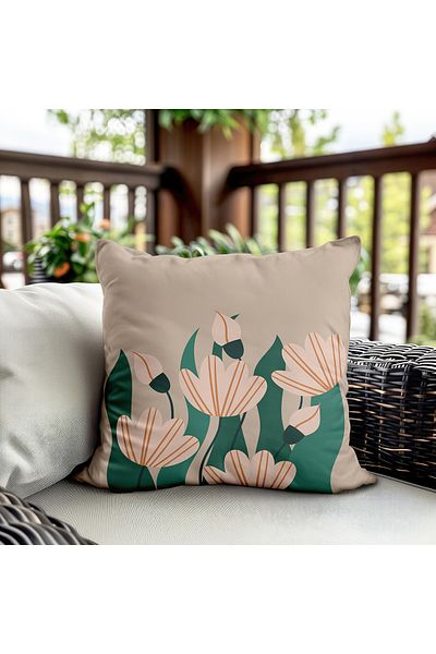 Evmila Husa de perna din catifea cu tema primavara 43x43 Cm Imprimare pe doua fete