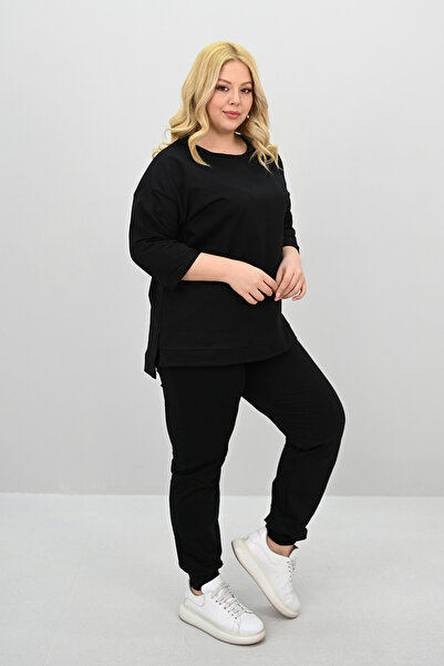 Koza Butik Γυναικείο Σετ Φούτερ με λαστιχένιο μανίκι τριών τετάρτων 8185-25