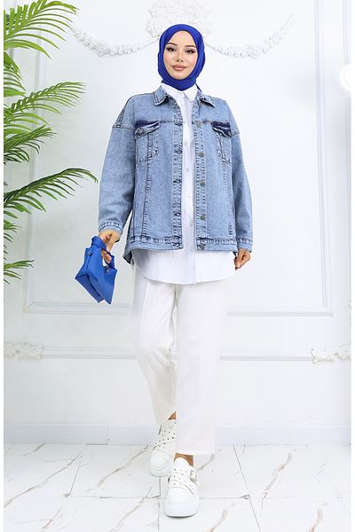 sefamerve Jachetă de blugi oversize / Albastru deschis