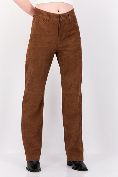Esprit Women Regular Fit Solid Straight Leg Pants, Brown