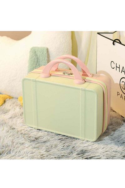 COOYA Portable makeup luggage,large capacity,zipper opening,pressure-proof,with elastic band,for travel