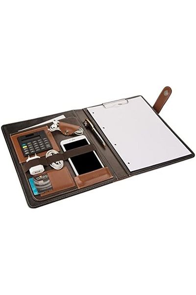 DERİK Htsp Secretarial Padfolio with Cover with Calculator A4 100 Sheets Capacity Vegan 24,5X32 Cm. Shmd a
