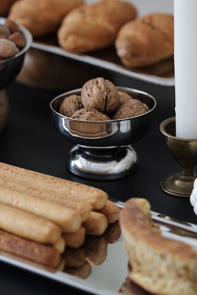 Beige & Stone Steel Short Footed 8.5 cm Breakfast Dessert Cookie Decorative Presentation Bowl