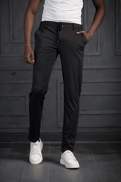 PERPANT Elastic Waist and Threaded Lycra Summer Thin Parachute Fabric Jogger Pants
