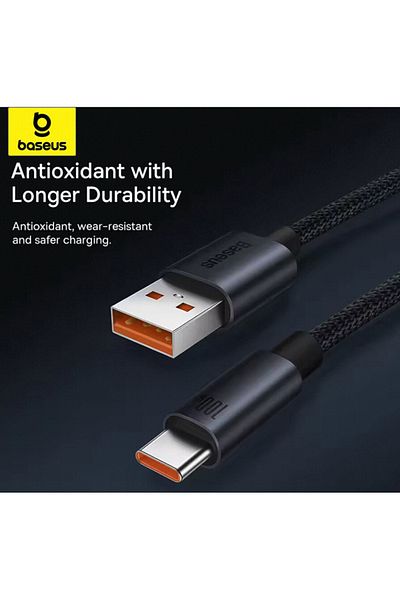 Baseus 1m Black 100w Usb Type C Cable For Huawei P50 P40 Pro Honor Super Charge