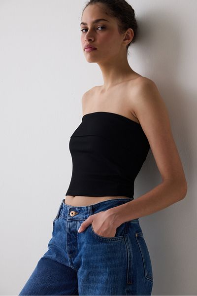 Penti Faltbares Bandeau-Oberteil in Schwarz