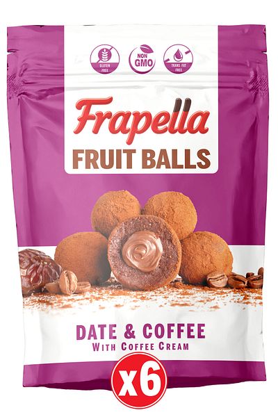 Frapella Coffee Covered Coffee Cream Filled Fruit Ball 80 Gr. X 6 Pack