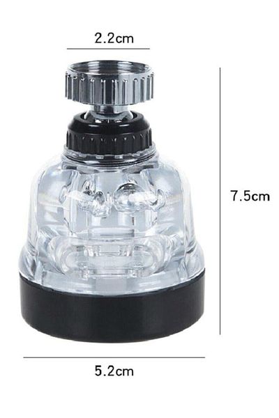 Miggles 3 Function Water Fluor 360 Degree Curious Transparent Kitchen Faucet Head